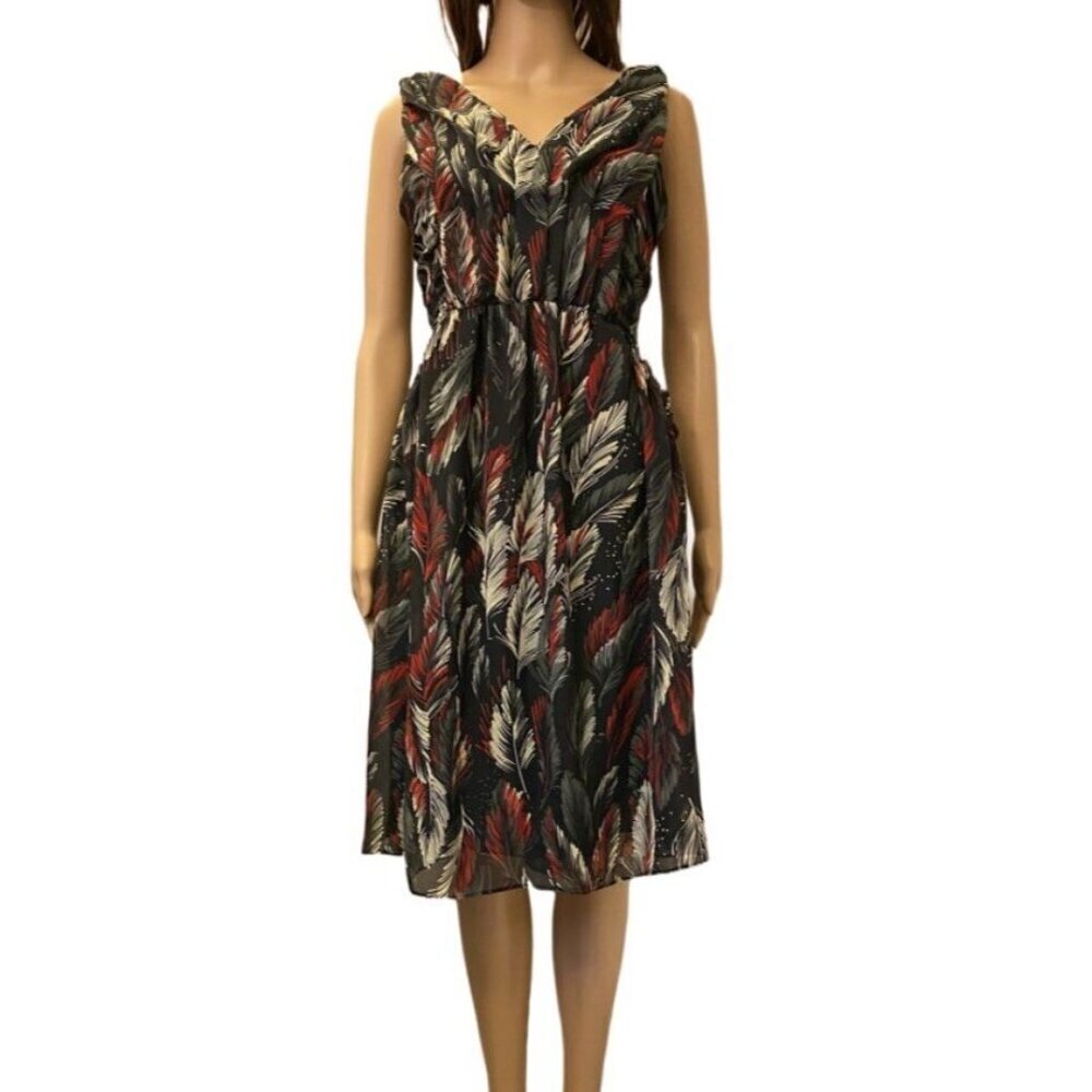 MM Couture Women's Dress Size M Floral Sleeveless Lined Knee Length Back Zip EUC